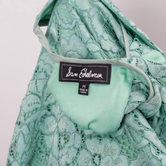 NWT Sam Edelman Green Lace Choker-Cutout Shift Dress - M - Picture 8 of 8